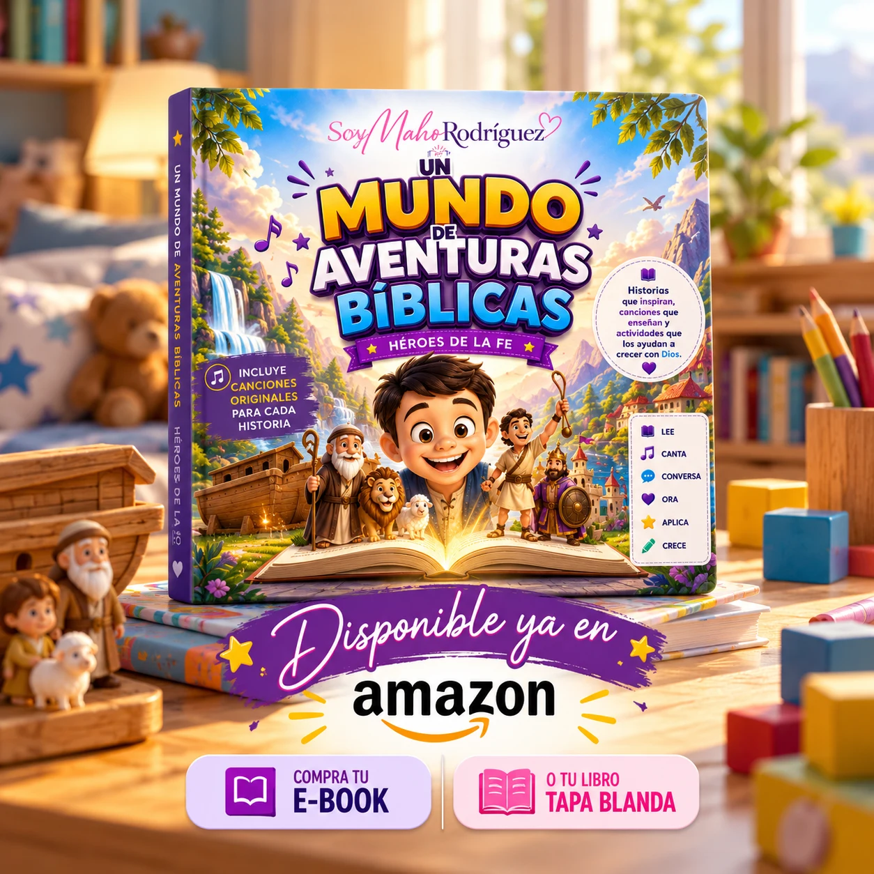 Arte original del libro Un Mundo de Aventuras Bíblicas